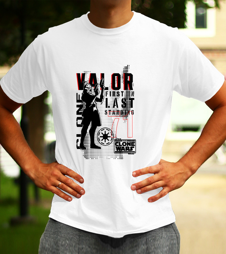 Star Wars The Clone Wars Valor First In Last Standing Clone Trooper 71 T-Shirt