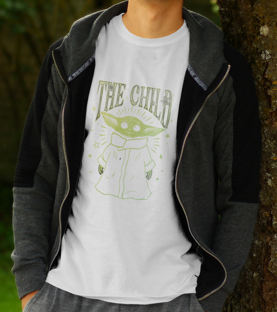 The Mandalorian The Child Stars Outline Green T-Shirt