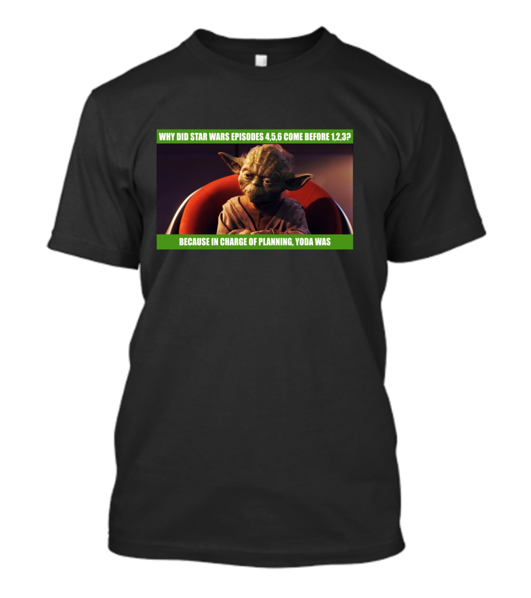 Why Did Star Wars Episodes 4,5,6 Come Before 1,2,3 Because In Charge Of Planning Yoda Was T-Shirt