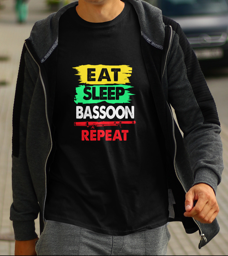 Eat Sleep Bassoon Repeat Colorful Musician Lifestyle T-Shirt