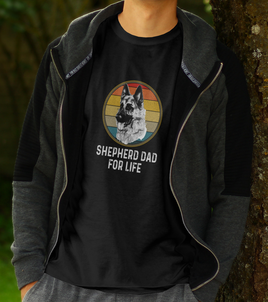 Shepherd Dad For Life German Shepherd Retro T-Shirt