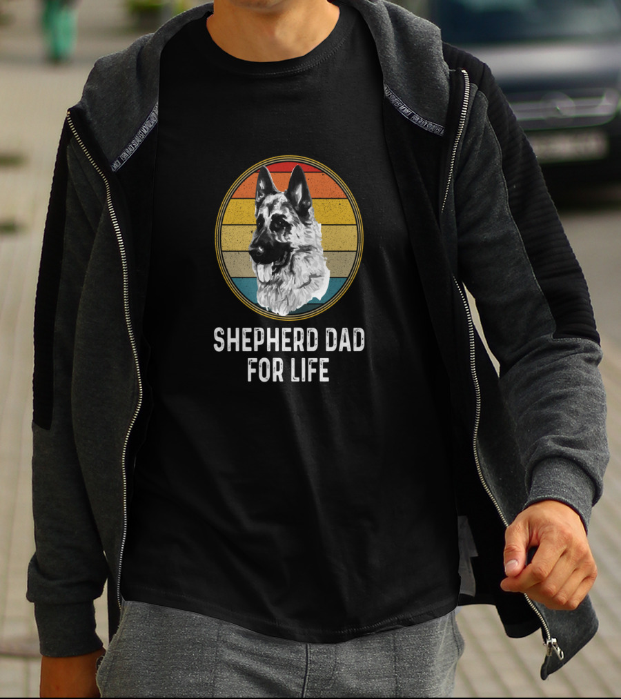 Shepherd Dad For Life German Shepherd Retro T-Shirt