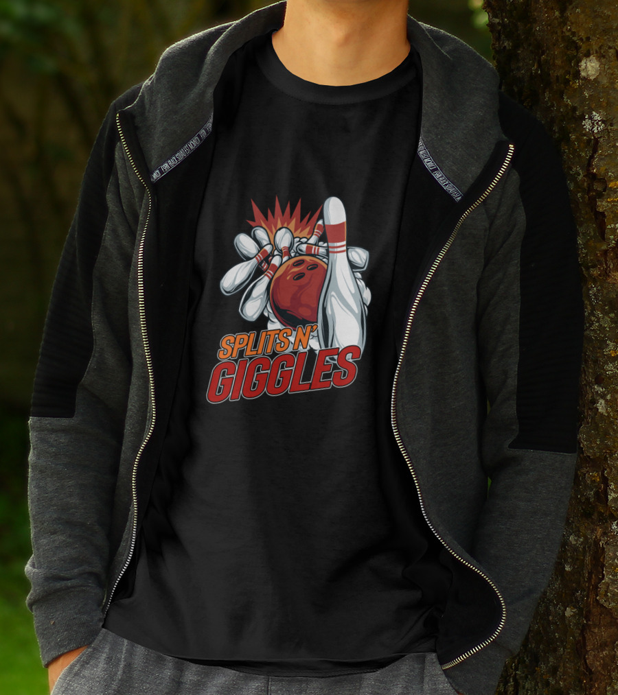 Splits N' Giggles Bowling Team Ladies Bowler T-Shirt