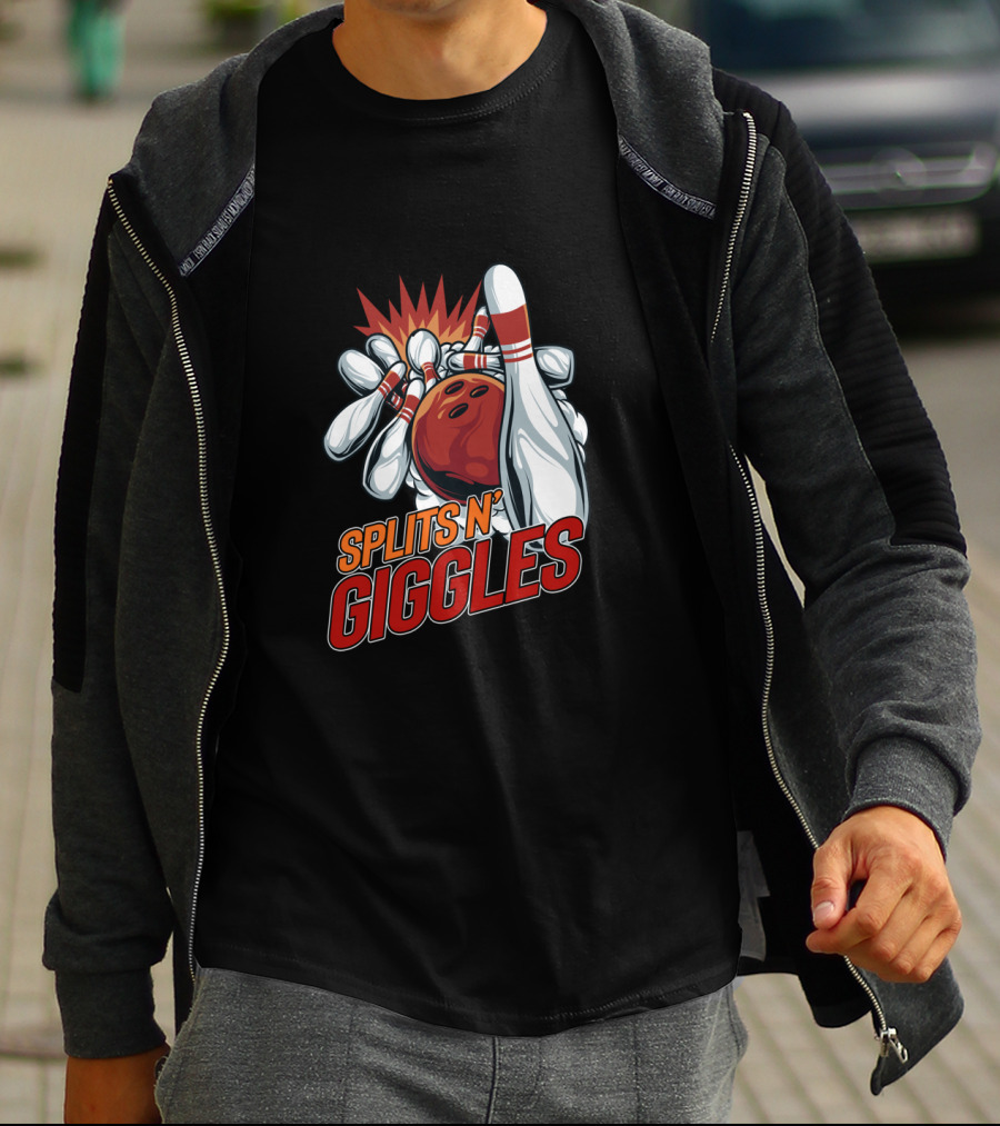 Splits N' Giggles Bowling Team Ladies Bowler T-Shirt