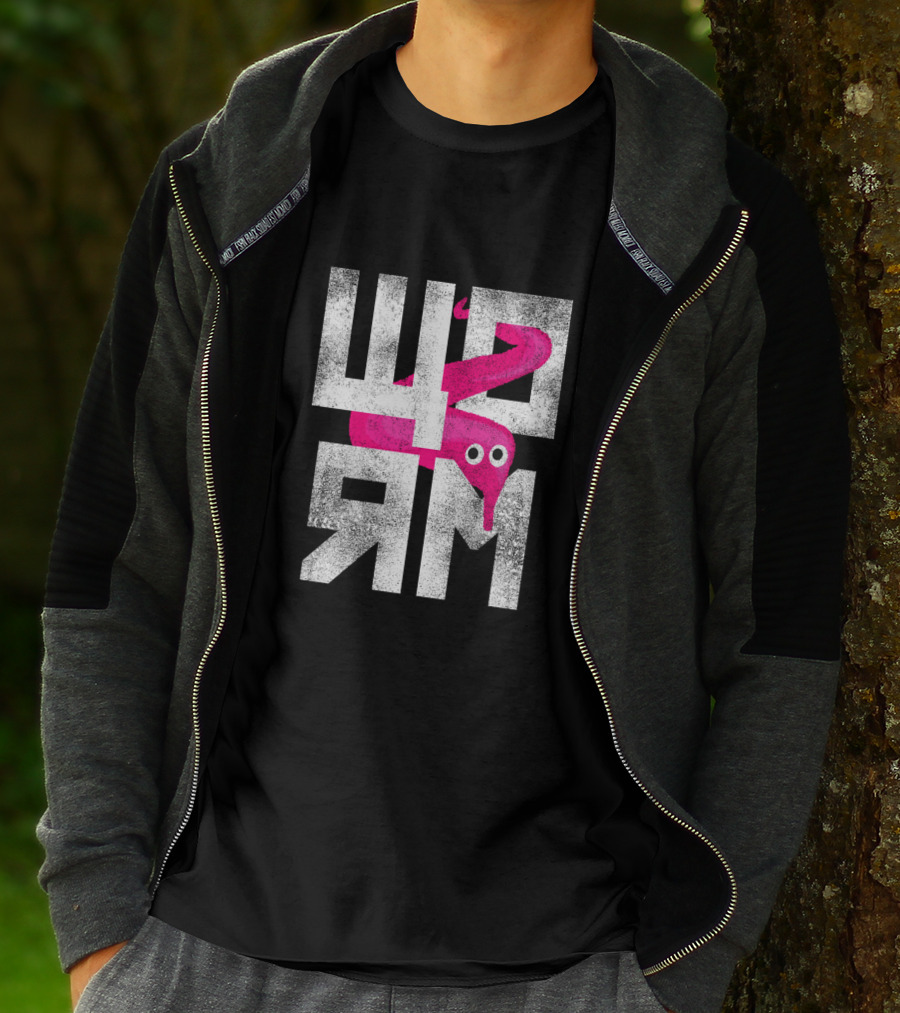 Pink Worm On A String Meme Style WORM T-Shirt