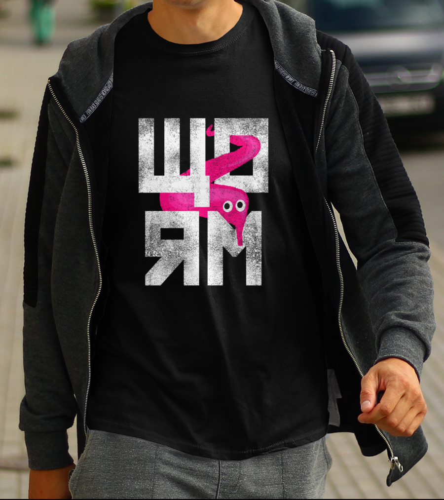 Pink Worm On A String Meme Style WORM T-Shirt