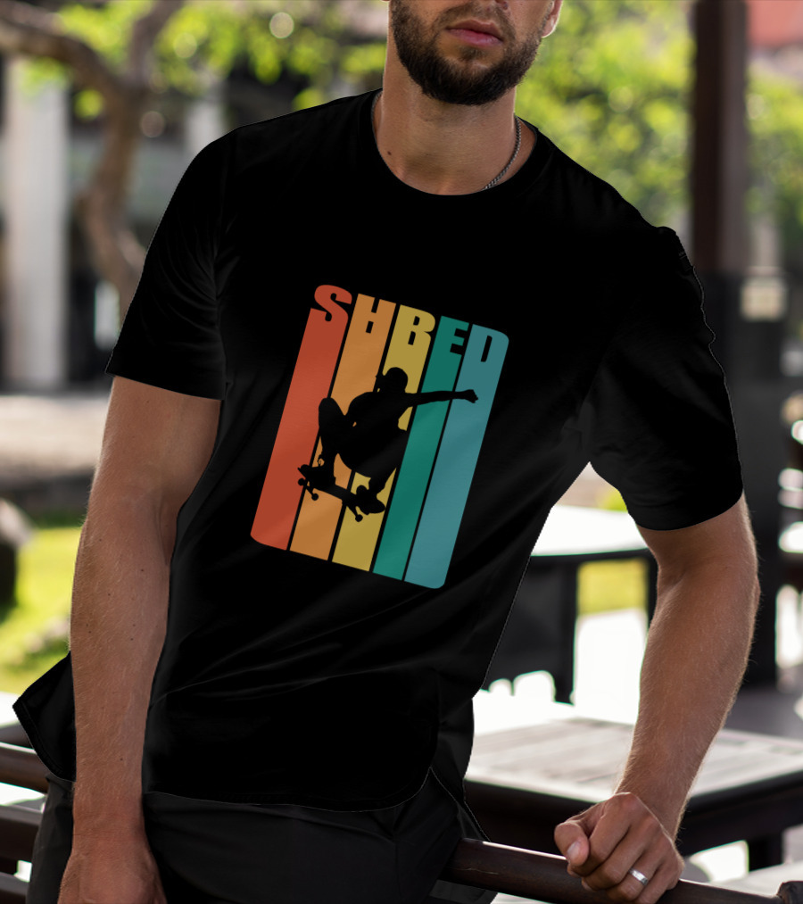 Shred Skateboarding Retro Silhouette Skate T-Shirt