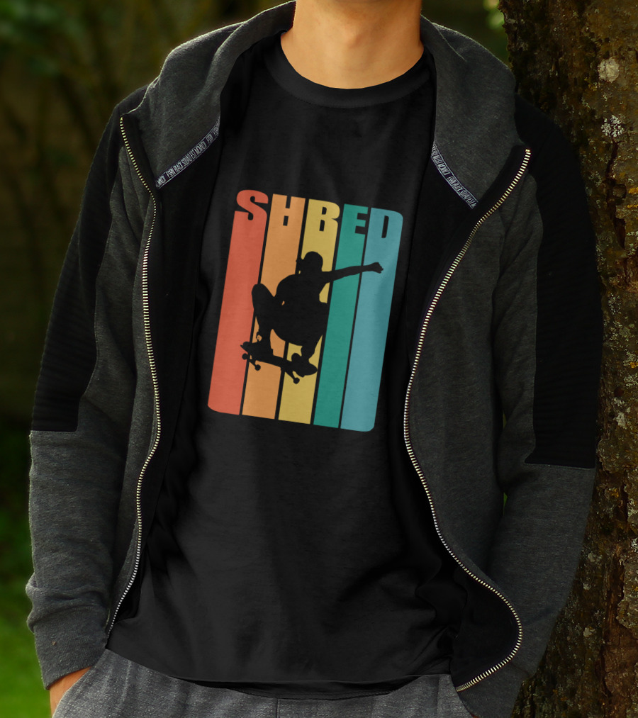 Shred Skateboarding Retro Silhouette Skate T-Shirt