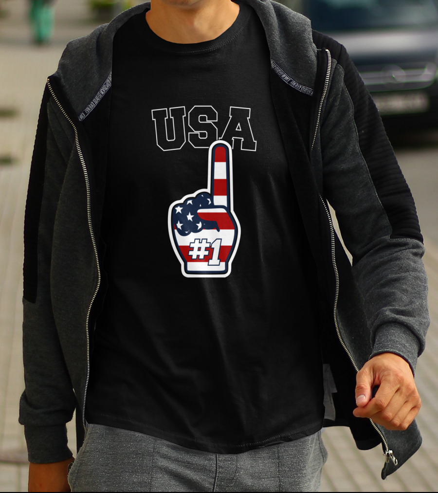 USA #1 Patriotic Foam Finger T-Shirt