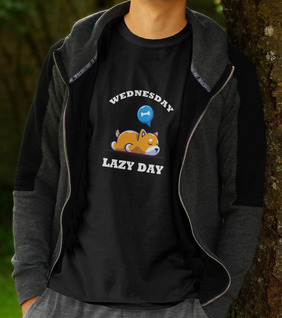 Wednesday Lazy Day Funny Dog Bone Dreaming T-Shirt