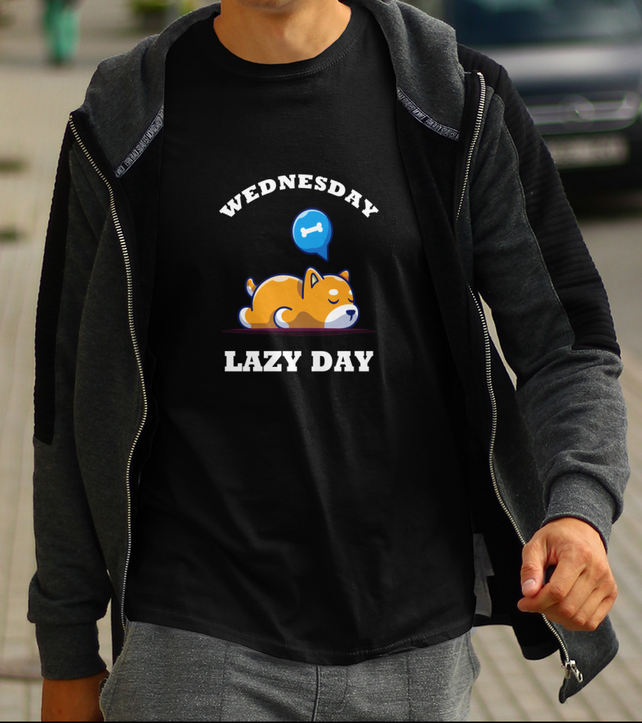 Wednesday Lazy Day Funny Dog Bone Dreaming T-Shirt