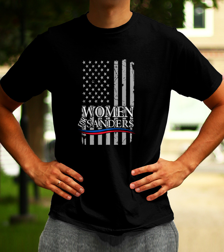 Women For Sanders American Flag Patriotic T-Shirt