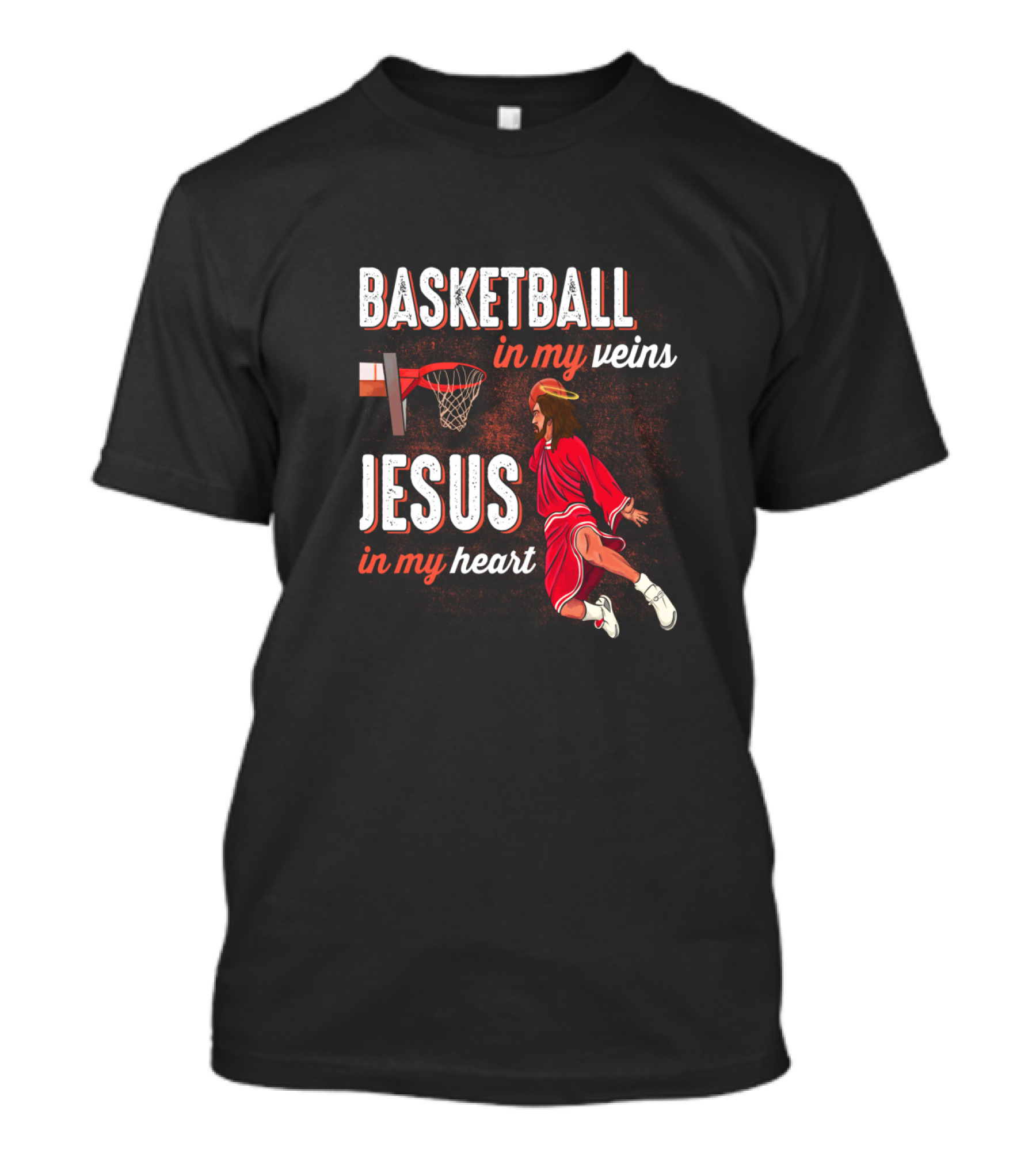 Basketball In My Veins Jesus In My Heart Dunking Player T-Shirt