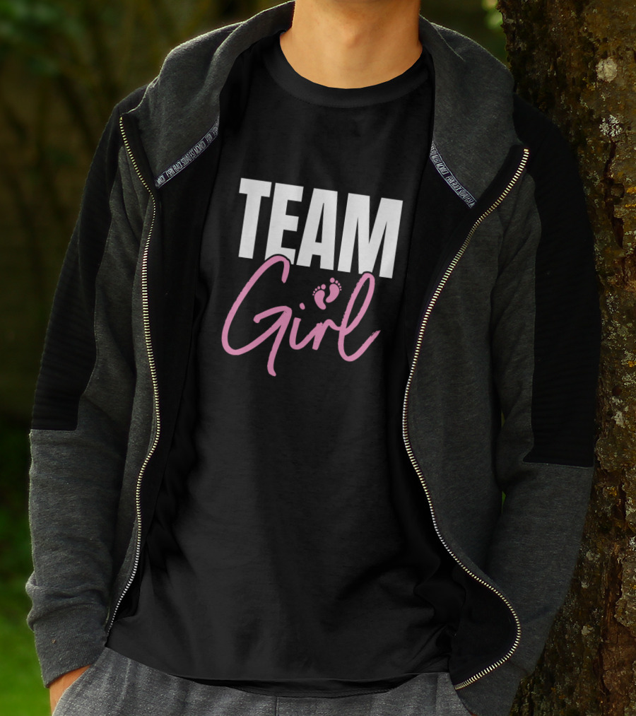 Team Girl Cute Pink Gender Reveal Party T-Shirt