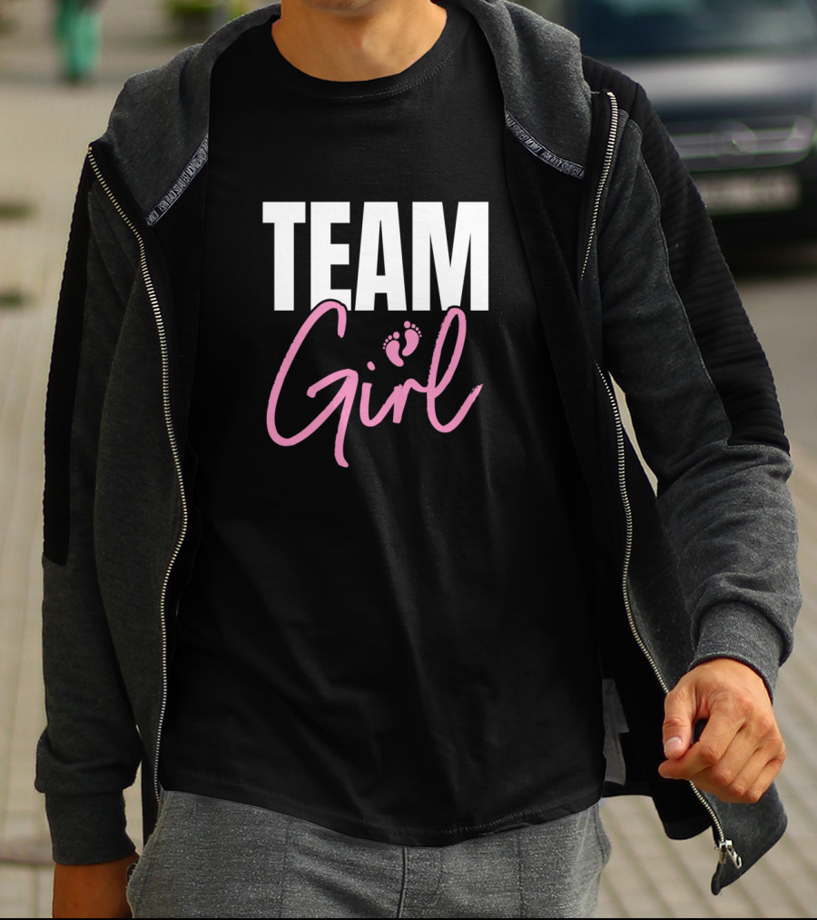 Team Girl Cute Pink Gender Reveal Party T-Shirt