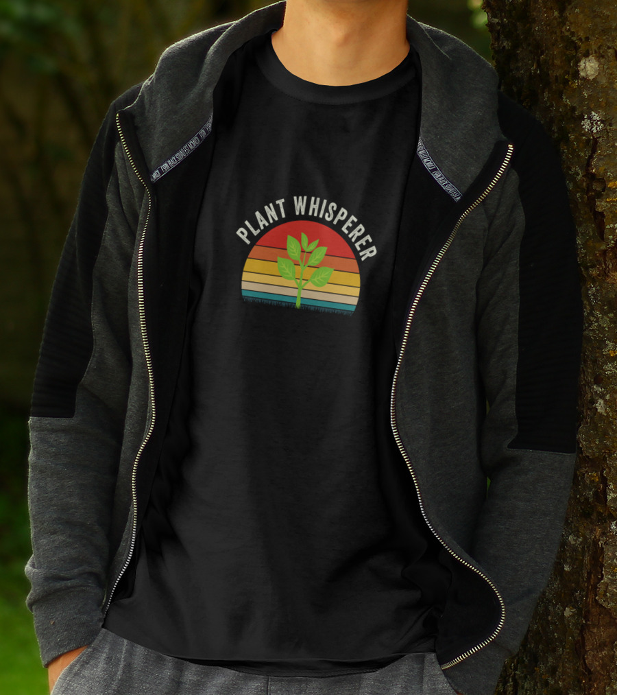 Plant Whisperer Retro Sunburst Leaf T-Shirt