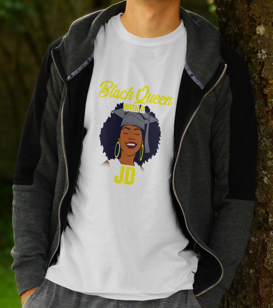 Black Queen With A JD African American Law School Graduation T-Shirt