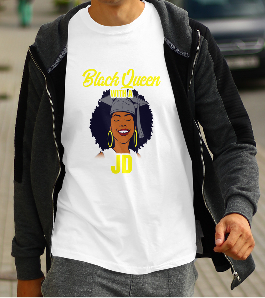Black Queen With A JD African American Law School Graduation T-Shirt