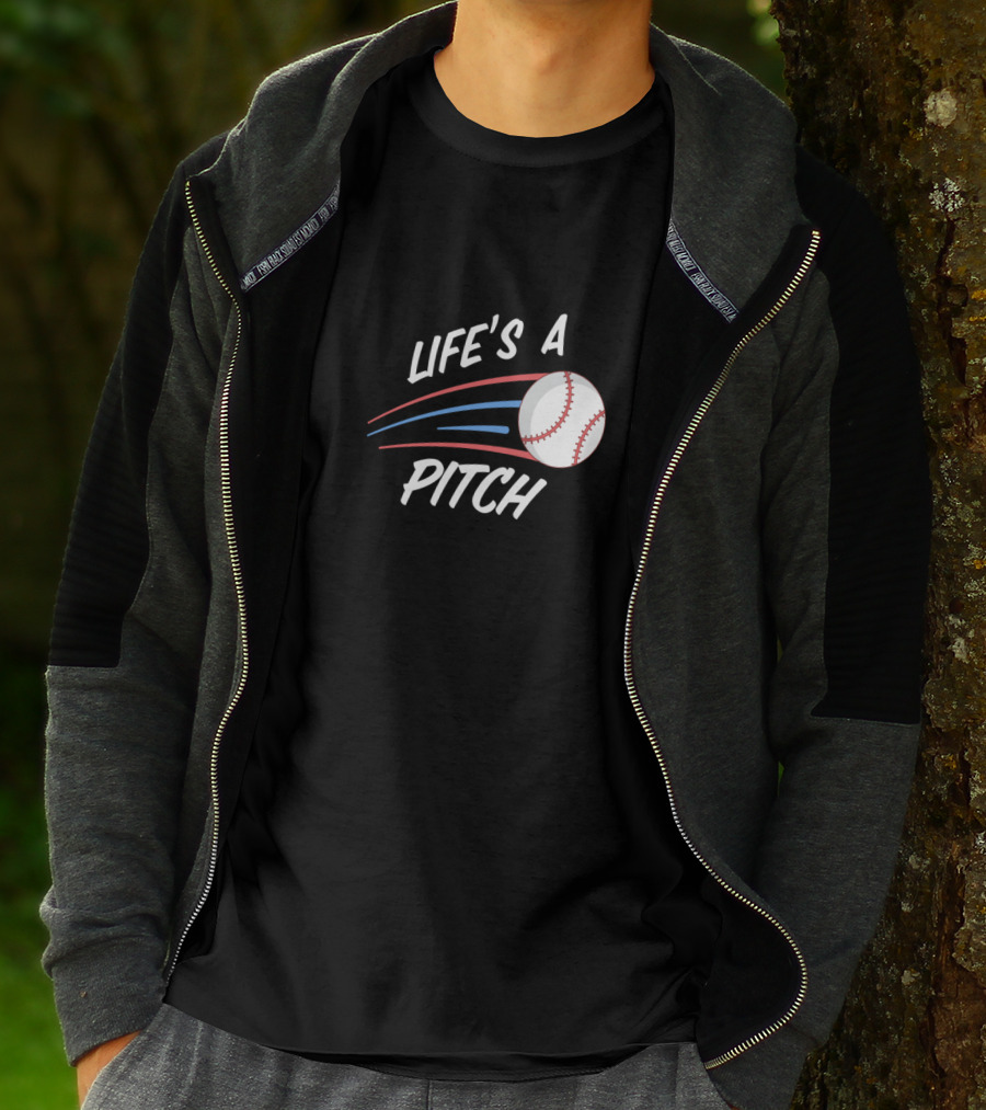 Life's A Pitch Baseball Spring Training Pitching Batting Baseball T-Shirt
