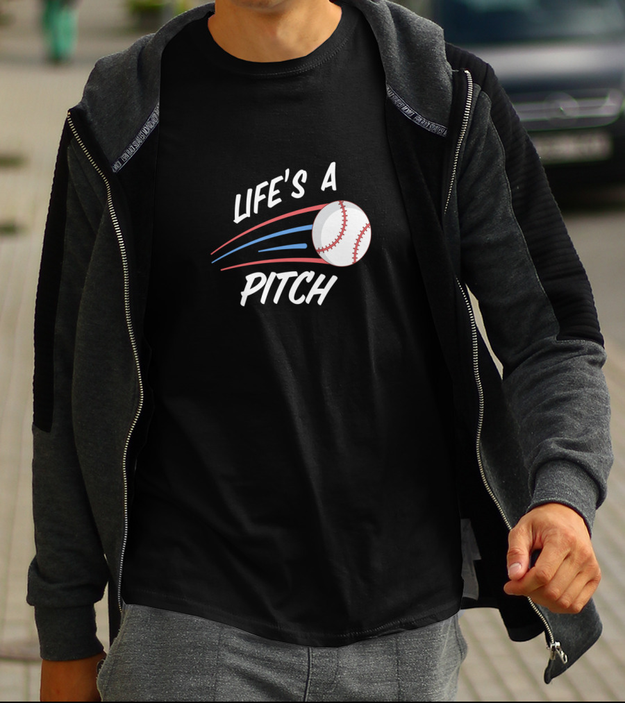 Life's A Pitch Baseball Spring Training Pitching Batting Baseball T-Shirt