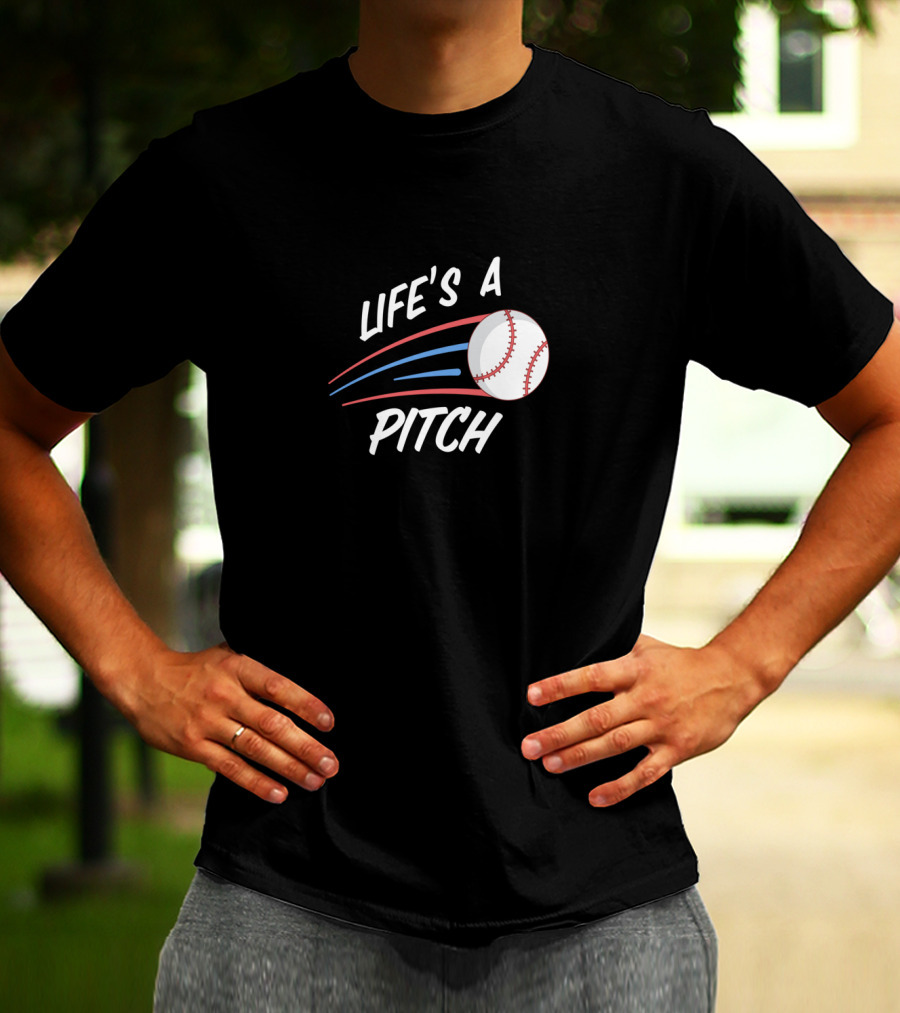 Life's A Pitch Baseball Spring Training Pitching Batting Baseball T-Shirt