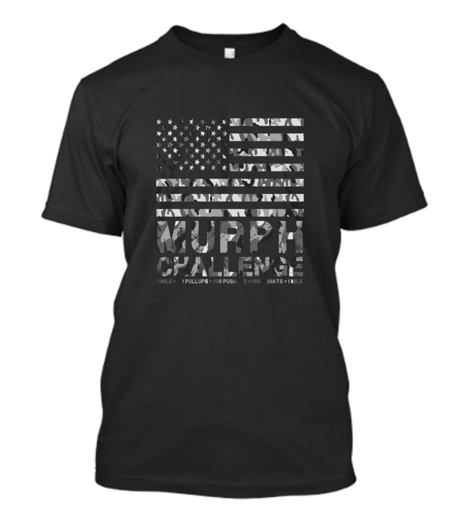 Memorial Day Murph Challenge American Flag 1 Mile 100 Pullups 200 Pushups 300 Squats 1 Mile T-Shirt