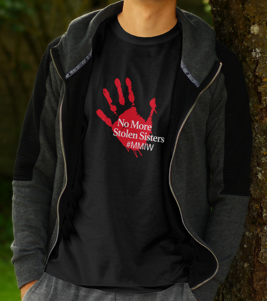 No More Stolen Sisters MMIW Red Handprint Missing Murdered Indigenous Awareness T-Shirt
