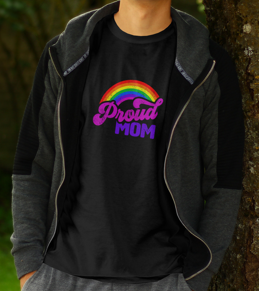 Proud Mom Rainbow Colorful Pride T-Shirt