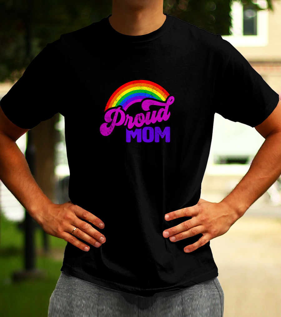 Proud Mom Rainbow Colorful Pride T-Shirt