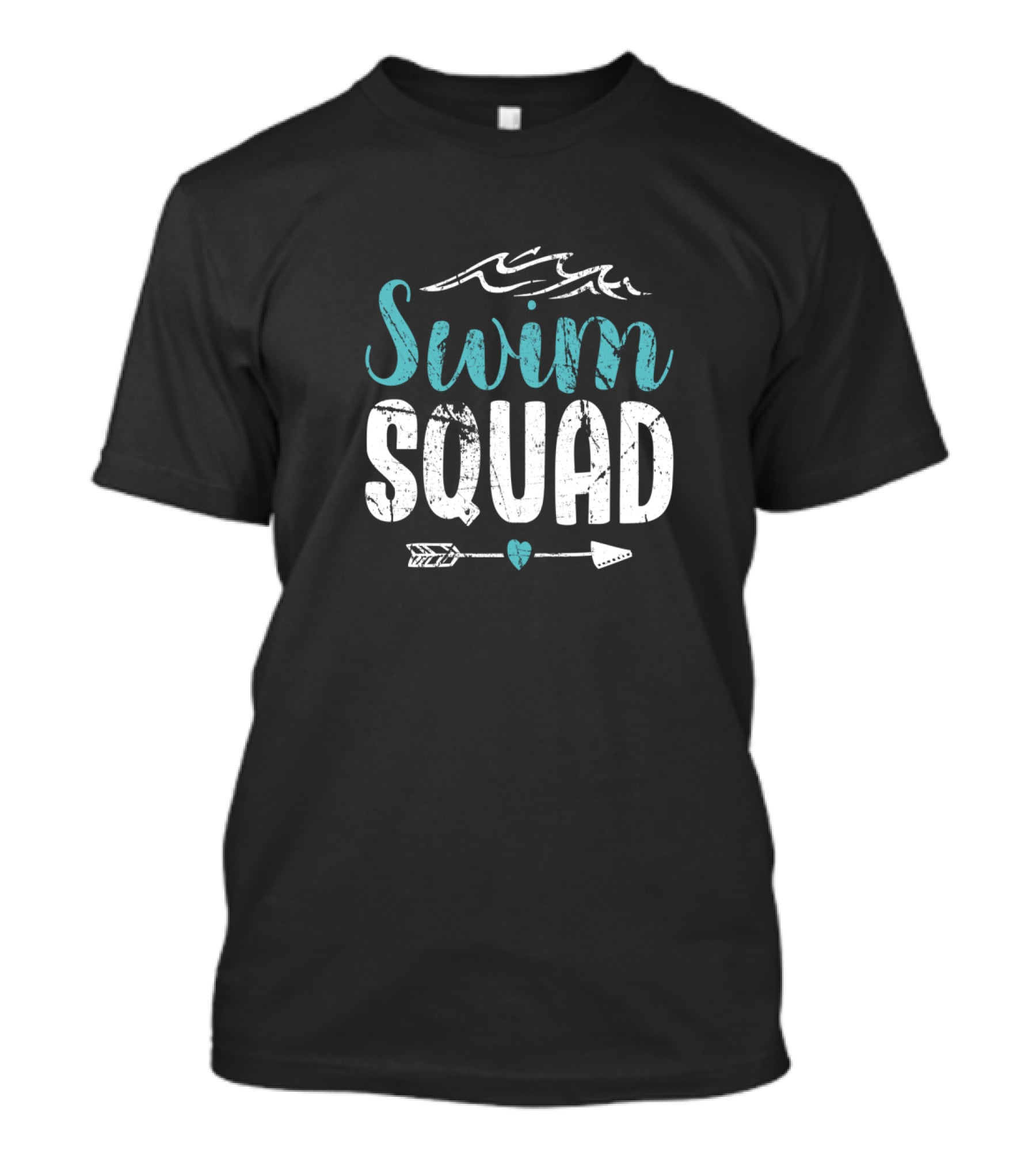Swim Squad Perfect For Swim Team Athletes Who Race Ocean Waves Arrow Heart T-Shirt