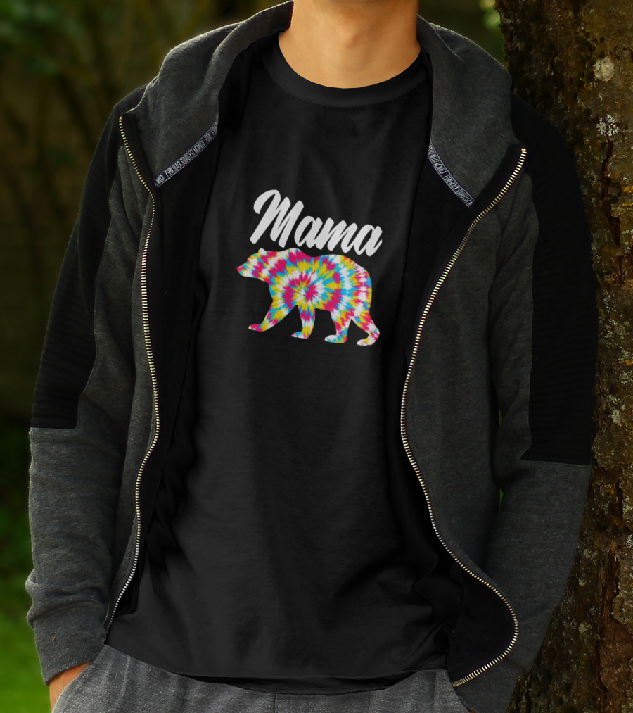Mama Bear Tie Dye 90s Mom T-Shirt