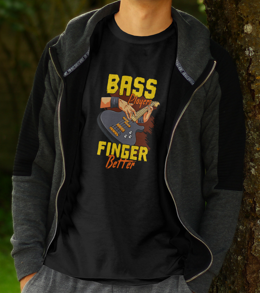 Bass Players Finger Better Vintage Funny For Bassist T-Shirt
