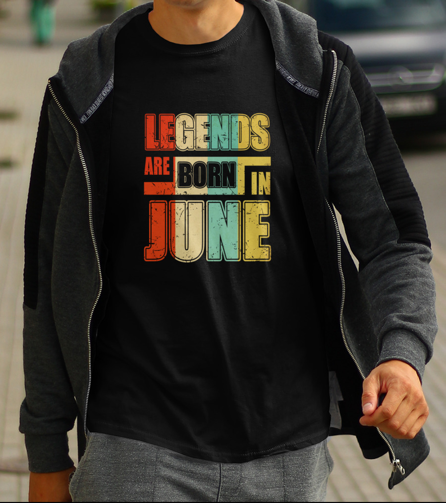 Vintage Colorful Legends Are Born In June T-Shirt