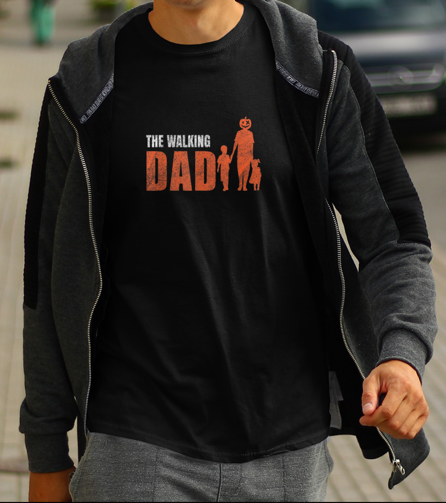 The Walking Dad Halloween Pumpkin Head T-Shirt