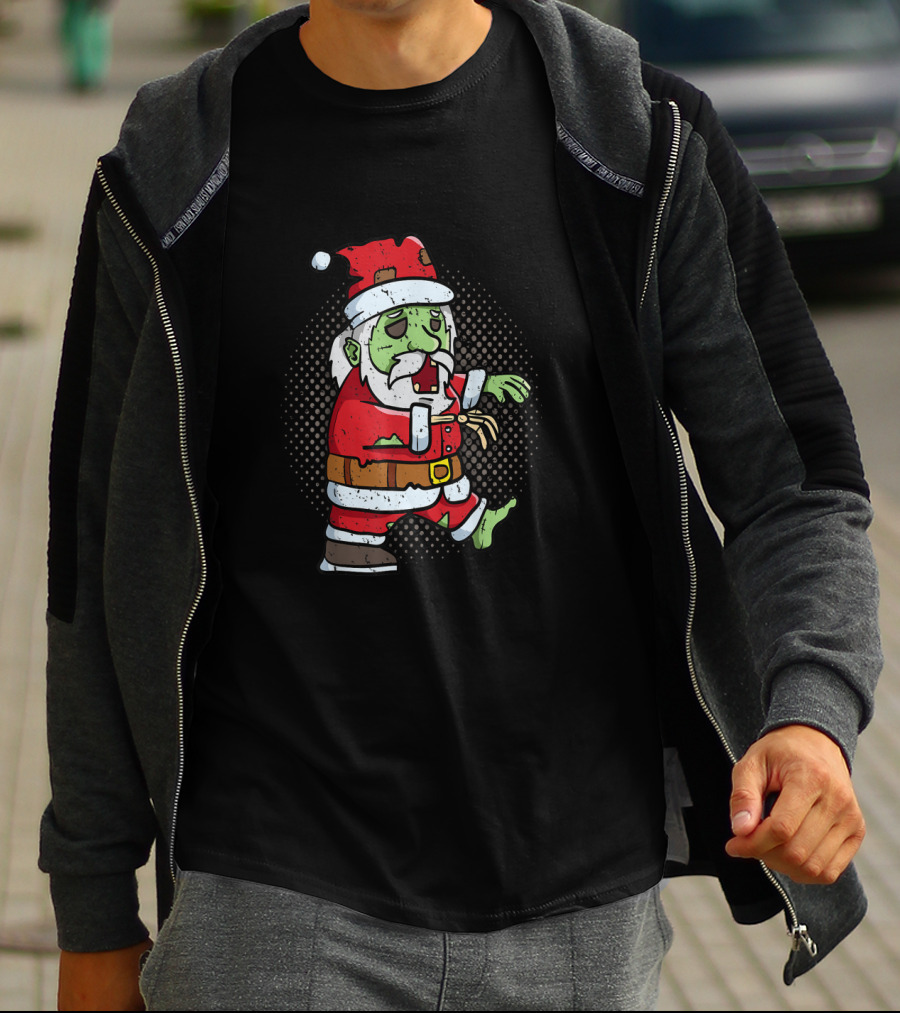 Santa Zombie Walking Dead Christmas Undead T-Shirt
