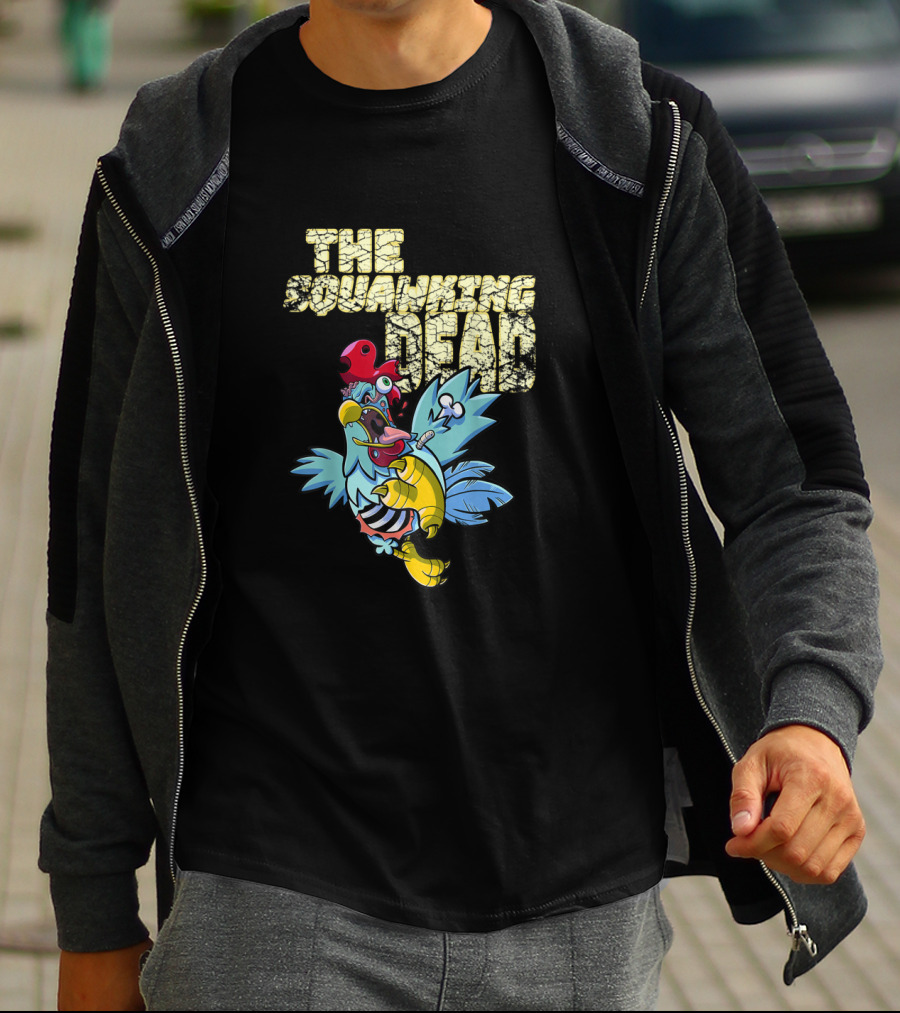The Squawking Dead Walking Zombie Chicken T-Shirt