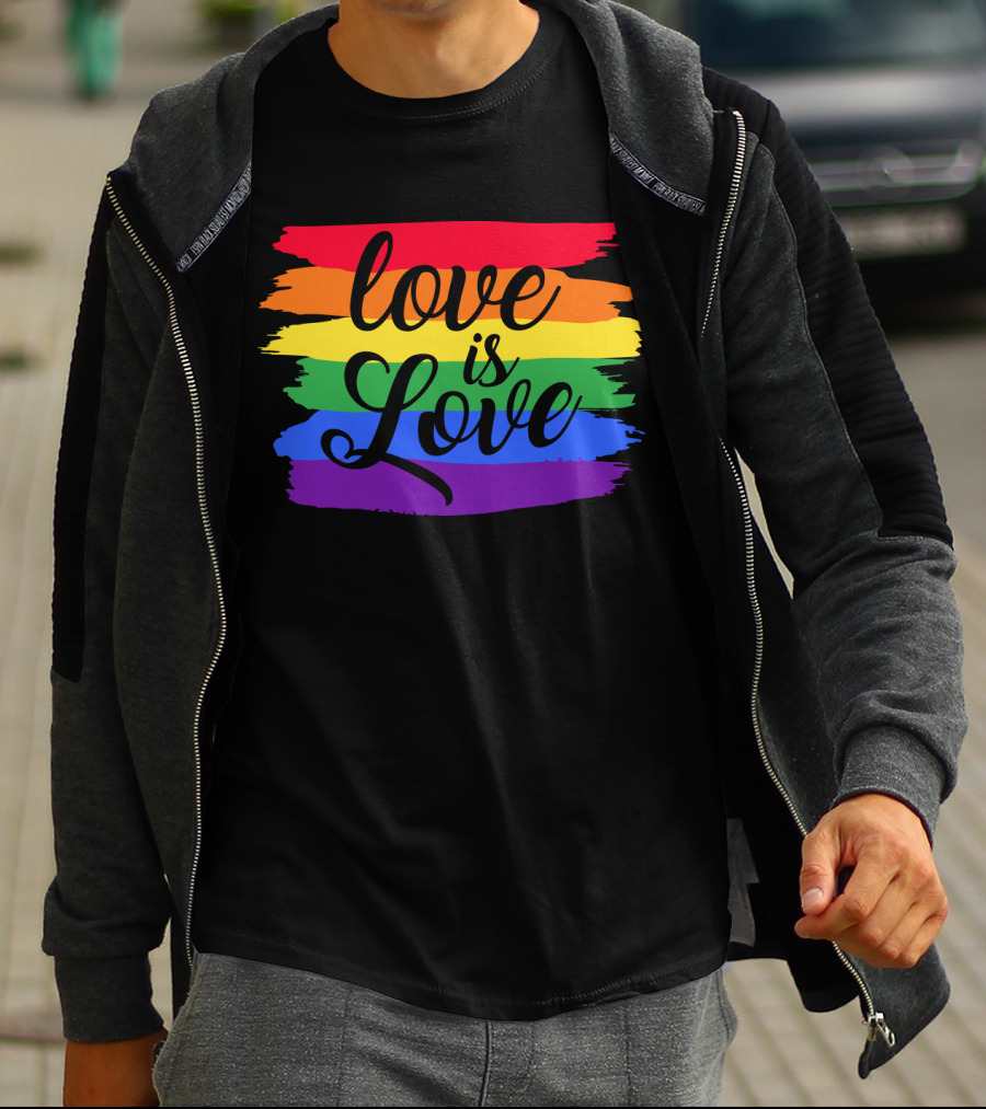 Love Is Love Rainbow Flag Colorful Pride T-Shirt