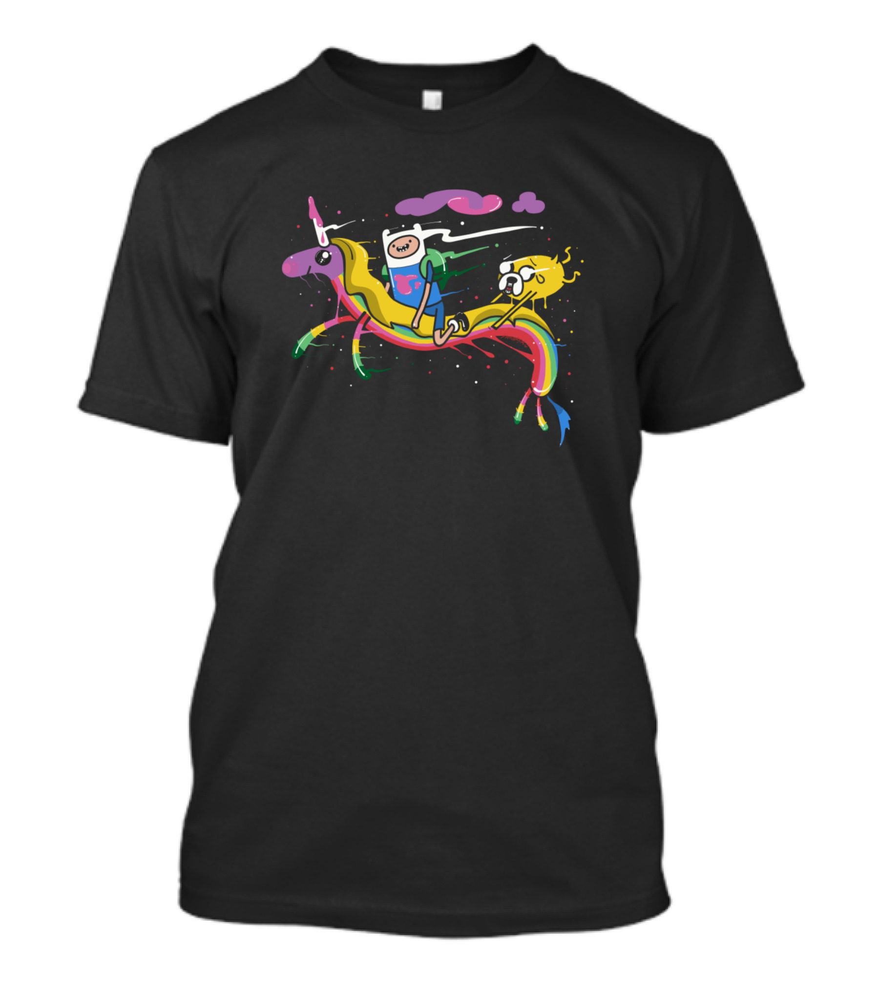 Adventure Time Trippin Finn And Jake On Lady Rainicorn T-Shirt