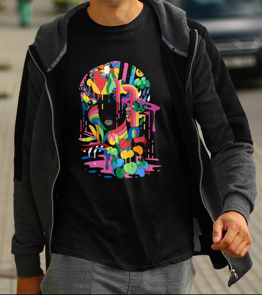 Afro Afro Girl Rainbow Drip T-Shirt