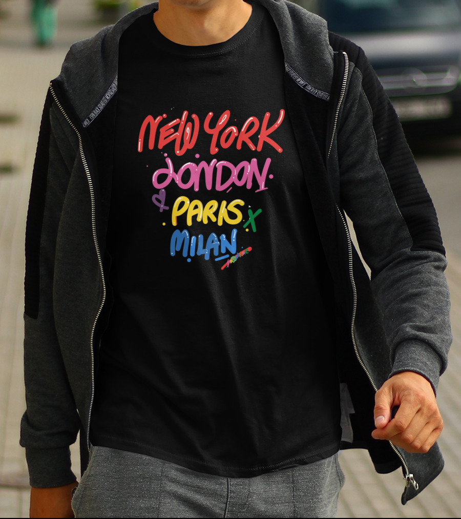 New York London Paris Milan City City Love T-Shirt
