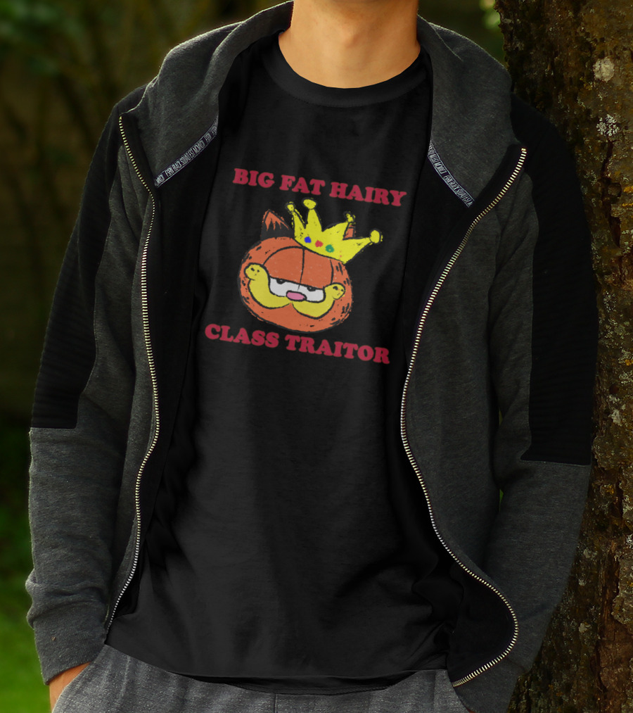 Garfield Big Fat Hairy Class Traitor Crown Cartoon T-Shirt