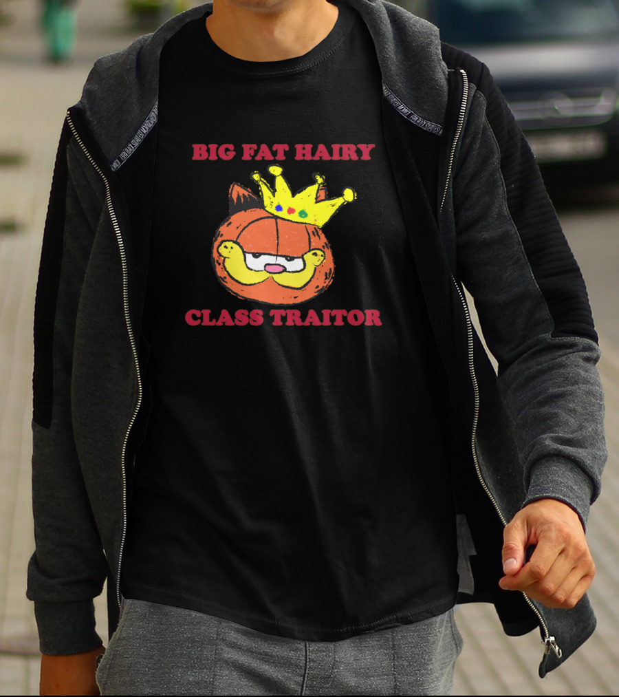 Garfield Big Fat Hairy Class Traitor Crown Cartoon T-Shirt