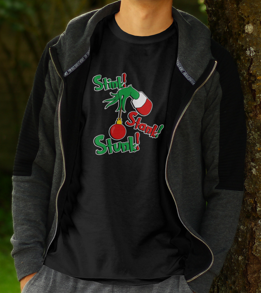Grinch Stink Stank Stunk Dr. Seuss Arm Christmas T-Shirt
