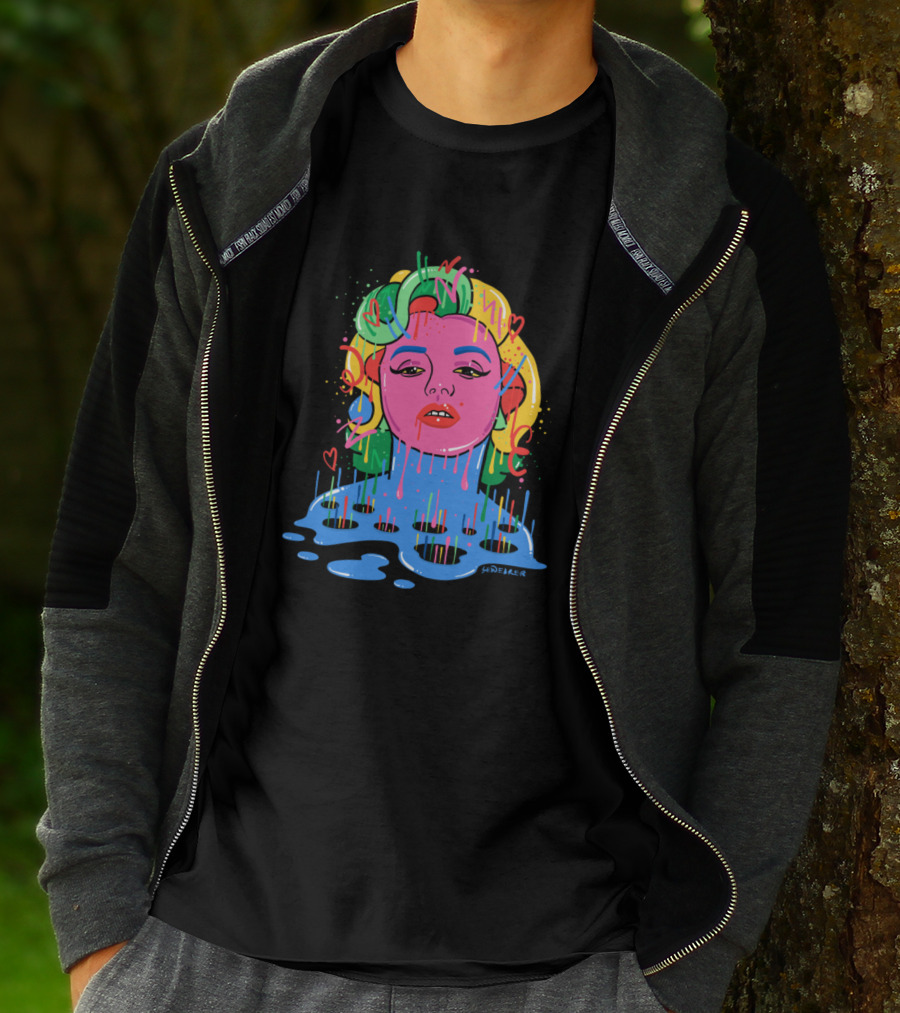 Marylin Monroe Trippy Monroe Vibrant Pop Art By Santlov T-Shirt