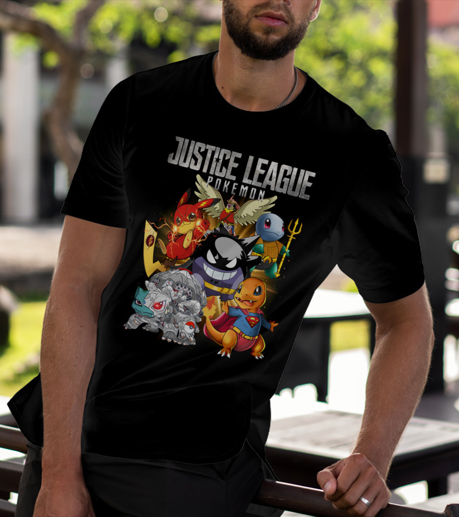Justice League Pokemon Mashup Characters T-Shirt