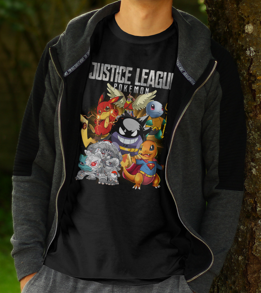 Justice League Pokemon Mashup Characters T-Shirt