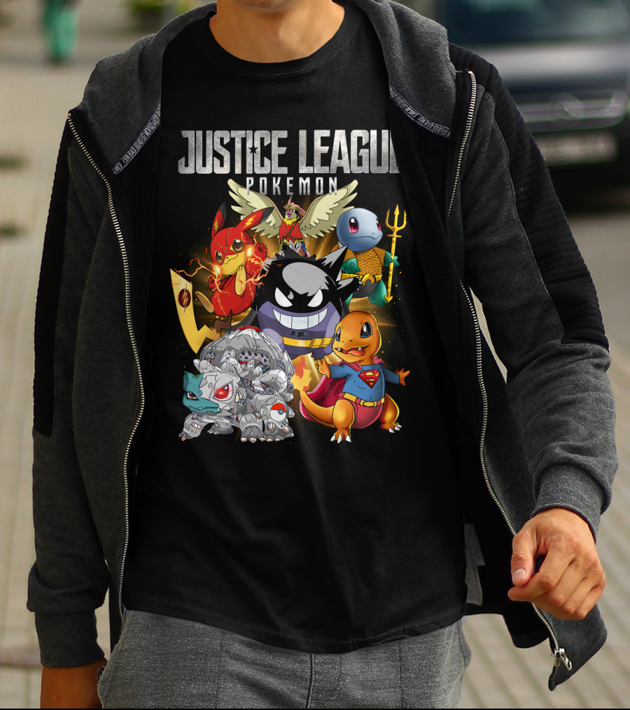 Justice League Pokemon Mashup Characters T-Shirt
