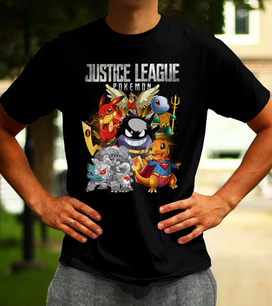 Justice League Pokemon Mashup Characters T-Shirt