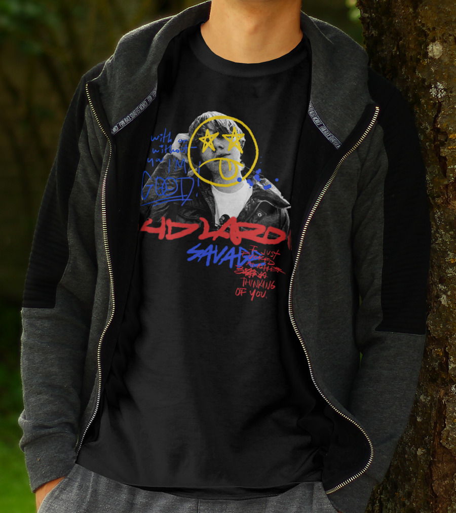 Kid Laroi Savage Thinking Of You Star Face Graffiti T-Shirt