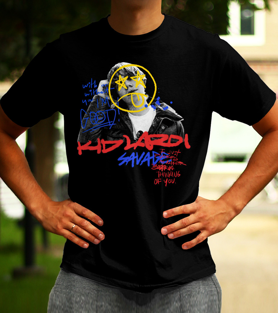 Kid Laroi Savage Thinking Of You Star Face Graffiti T-Shirt